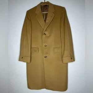 Malcolm Kenneth coat trench vintage 100% cashmere sz 40R men’s camel color